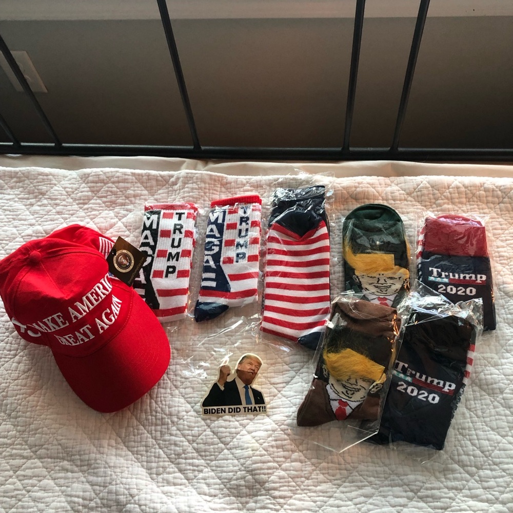 NEW! MAGA bundle!  2020 Hat/Socks/Sticker Set. All new!